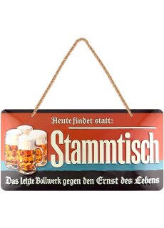 LANOLU Kordelschild Stammtisch 16x32cm