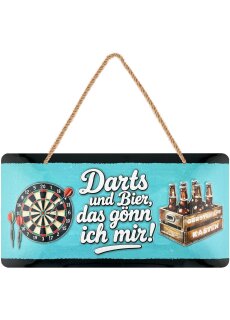 LANOLU Kordelschild Darts+Bier das gönn ich mir 16x32cm