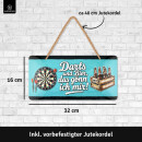 LANOLU Kordelschild Darts+Bier das gönn ich mir 16x32cm