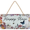 LANOLU Kordelschild Happy Place 16x32cm
