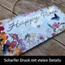 LANOLU Kordelschild Happy Place 16x32cm