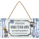 LANOLU Kordelschild Oma Opa Pension 16x32cm