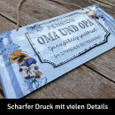 LANOLU Kordelschild Oma Opa Pension 16x32cm