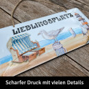 LANOLU Kordelschild Lieblingsplatz Strandkorb 16x32cm