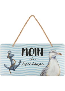 LANOLU Kordelschild Moin ihr Fischköppe 16x32cm