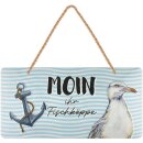 LANOLU Kordelschild Moin ihr Fischköppe 16x32cm