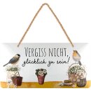 LANOLU Kordelschild Vergiss nicht, glücklich zu sein...