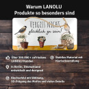 LANOLU Kordelschild Vergiss nicht, glücklich zu sein mit Spatz 16x32cm