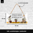 LANOLU Kordelschild Vergiss nicht, glücklich zu sein mit Spatz 16x32cm
