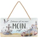 LANOLU Kordelschild Zuhause ist, wo man Moin sagt 16x32cm