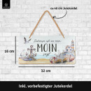 LANOLU Kordelschild Zuhause ist, wo man Moin sagt 16x32cm