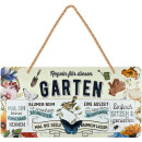 LANOLU Kordelschild Regeln für diesen Garten 16x32cm
