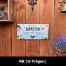 LANOLU Kordelschild Regeln für diesen Garten 16x32cm