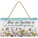 LANOLU Kordelschild Bin im Garten mit den Hummeln bummeln...