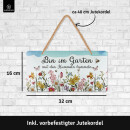 LANOLU Kordelschild Bin im Garten mit den Hummeln bummeln 16x32cm