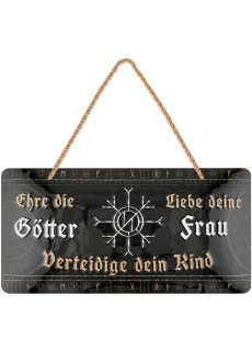 LANOLU Kordelschild Ehre die Götter Liebe deine Frau verteidige dein Kind 16x32cm