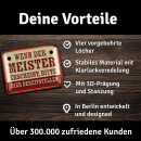 LANOLU retro Blechschild Werkstatt Bier Deko, lustiges Sprüche Schild, Geschenk für Männer, geprägtes Metallschild, 15x20 cm