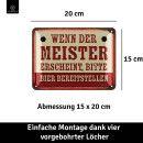 LANOLU retro Blechschild Werkstatt Bier Deko, lustiges Sprüche Schild, Geschenk für Männer, geprägtes Metallschild, 15x20 cm