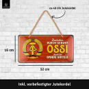 LANOLU Kordelschild Deutscher durch Geburt, Ossi durch die Gnade Gottes 16x32cm