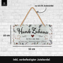 LANOLU Kordelschild Hunde-Zuhause 16x32cm