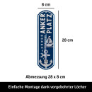 LANOLU Thermometer Ankerplatz blau weiss 8x28cm