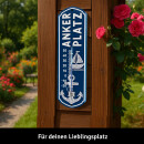 LANOLU Thermometer Ankerplatz blau weiss 8x28cm