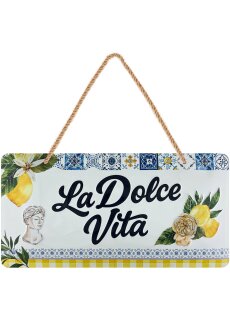 LANOLU Kodelschild LA DOLCE VITA beginnt genau hier 16x32cm