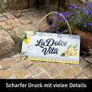 LANOLU Kodelschild LA DOLCE VITA beginnt genau hier 16x32cm