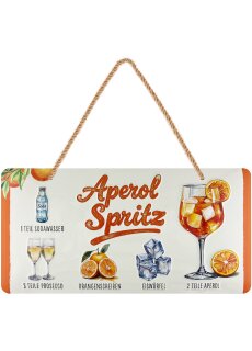 LANOLU Kordelschild APEROL SPRITZ mit detuschspr. Rezept 16x32cm