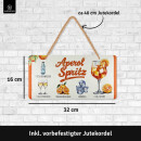 LANOLU Kordelschild APEROL SPRITZ mit detuschspr. Rezept 16x32cm