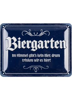LANOLU retro Blechschild Biergarten-Deko-Schild fürs Zuhause und die Bar, lustiges Bier Schild als Geschenk für Männer 15x20 cm