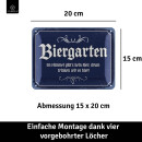 LANOLU retro Blechschild Biergarten-Deko-Schild fürs Zuhause und die Bar, lustiges Bier Schild als Geschenk für Männer 15x20 cm