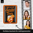 LANOLU retro Blechschild Spritz Tour, Cocktail Schild für Bar Deko und Deko Partyraum, geprägtes Metallschild als Geschenk, 15x20 cm