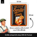 LANOLU retro Blechschild Spritz Tour, Cocktail Schild für Bar Deko und Deko Partyraum, geprägtes Metallschild als Geschenk, 15x20 cm