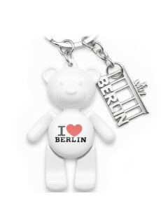 Schlüsselanhänger I LOVE Berlin Bär Souvenir weiss