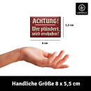 LANOLU Kühlschrankmagnete lustig- Achtung Wer plündert wird erschossen! -lustige Magnete mit Sprüchen und witzigen Motiven 8x5,5cm
