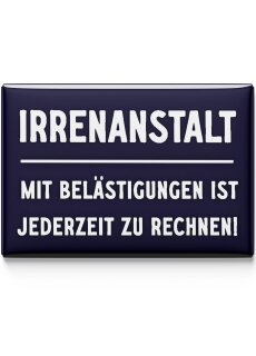 LANOLU Kühlschrankmagnete lustig- Irrenanstalt -lustige Magnete mit Sprüchen und witzigen Motiven 8x5,5cm