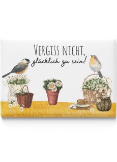 LANOLU Kühlschrankmagnete lustig- Vergiss nicht glücklich zu sein -lustige Magnete mit Sprüchen und witzigen Motiven 8x5,5cm