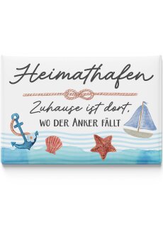 LANOLU Kühlschrankmagnete lustig- Heimathafen -lustige Magnete mit Sprüchen und witzigen Motiven 8x5,5cm