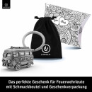LANOLU Schlüsselanhänger Feuerwehrauto vintage silber