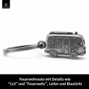 LANOLU Schlüsselanhänger Feuerwehrauto vintage silber