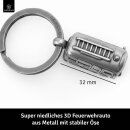 LANOLU Schlüsselanhänger Feuerwehrauto vintage silber