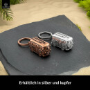 LANOLU Schlüsselanhänger Feuerwehrauto vintage silber