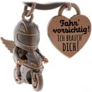 LANOLU – Schlüsselanhänger – Motorradfahrer – Kupferfarben