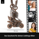 LANOLU – Schlüsselanhänger – Motorradfahrer – Kupferfarben