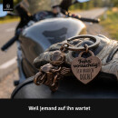 LANOLU – Schlüsselanhänger – Motorradfahrer – Kupferfarben