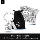 LANOLU – Schlüsselanhänger – Glückskäfer – Silberfarben