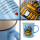 United1871 – Tasse – Berlin Tor Metallemblem – Blau – 420 ml