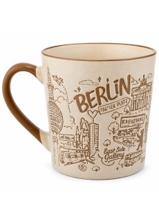 United1871 – Tasse – Berlin Stadtcollage – Creme / Braun – 420 ml