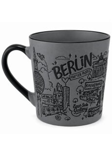 United1871 – Tasse – Berlin Stadtcollage – Grau / Schwarz – 420 ml